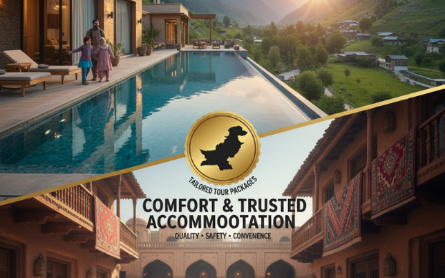 We arrange comfortable and trusted hotels, resorts, and guest houses across Pakistan. Whether you prefer luxury stays or budget-friendly options, we ensure quality, safety, and convenience.
